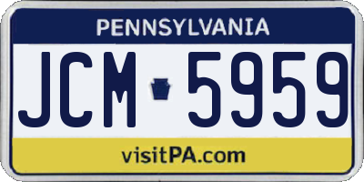 PA license plate JCM5959