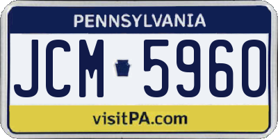 PA license plate JCM5960