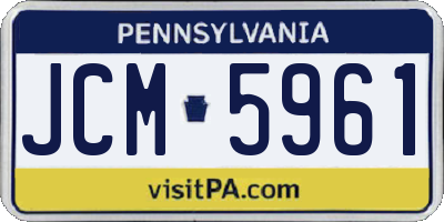 PA license plate JCM5961