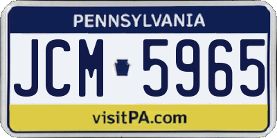 PA license plate JCM5965