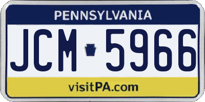 PA license plate JCM5966