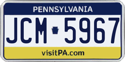 PA license plate JCM5967
