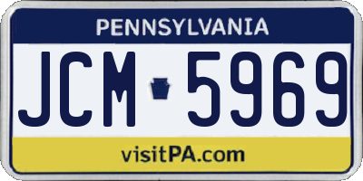 PA license plate JCM5969