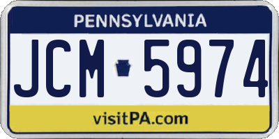 PA license plate JCM5974