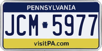 PA license plate JCM5977