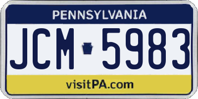 PA license plate JCM5983