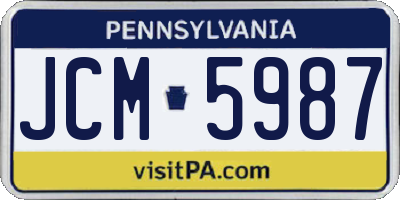 PA license plate JCM5987