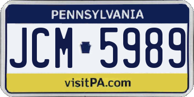 PA license plate JCM5989
