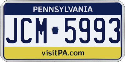PA license plate JCM5993