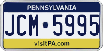 PA license plate JCM5995