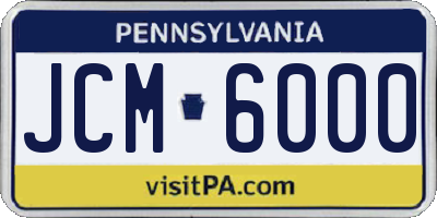 PA license plate JCM6000