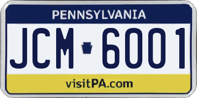 PA license plate JCM6001