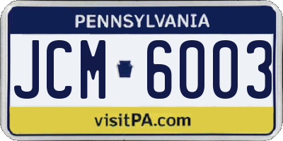 PA license plate JCM6003
