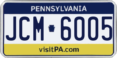 PA license plate JCM6005