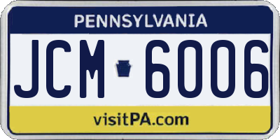 PA license plate JCM6006
