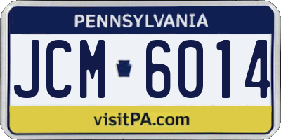 PA license plate JCM6014