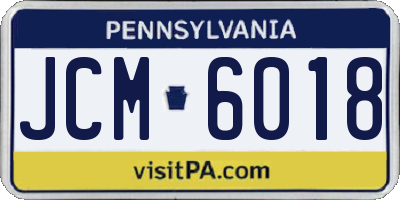 PA license plate JCM6018