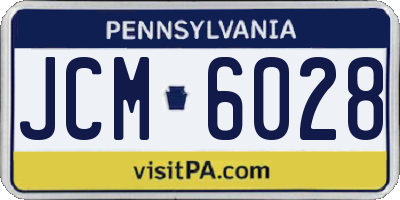 PA license plate JCM6028