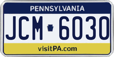 PA license plate JCM6030
