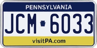 PA license plate JCM6033
