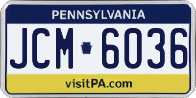 PA license plate JCM6036