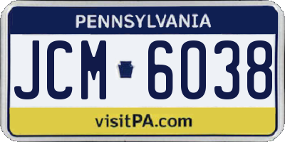 PA license plate JCM6038