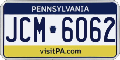 PA license plate JCM6062