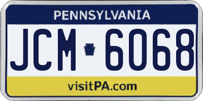 PA license plate JCM6068