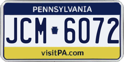 PA license plate JCM6072