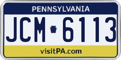 PA license plate JCM6113