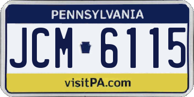 PA license plate JCM6115