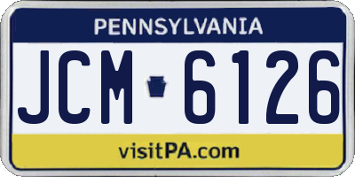 PA license plate JCM6126