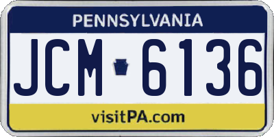 PA license plate JCM6136