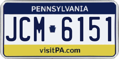 PA license plate JCM6151