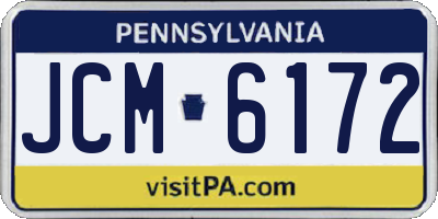 PA license plate JCM6172