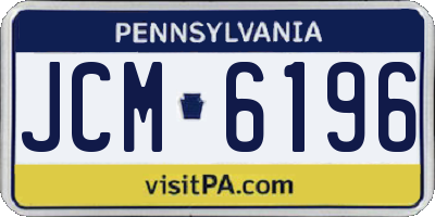 PA license plate JCM6196