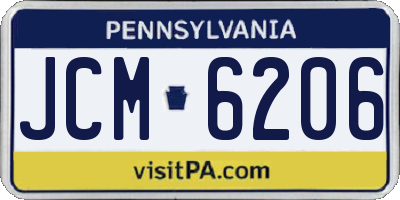 PA license plate JCM6206
