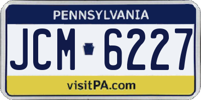 PA license plate JCM6227