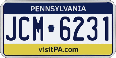 PA license plate JCM6231