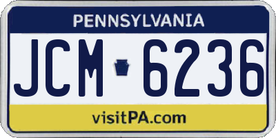 PA license plate JCM6236