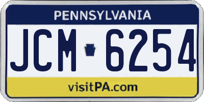 PA license plate JCM6254