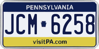 PA license plate JCM6258