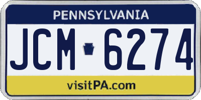 PA license plate JCM6274