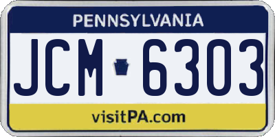 PA license plate JCM6303