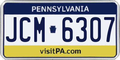 PA license plate JCM6307