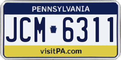 PA license plate JCM6311