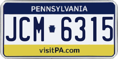 PA license plate JCM6315