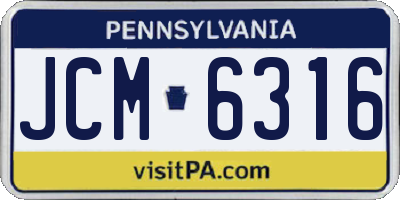 PA license plate JCM6316