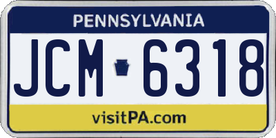 PA license plate JCM6318