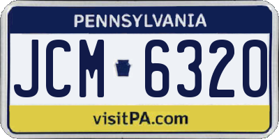 PA license plate JCM6320